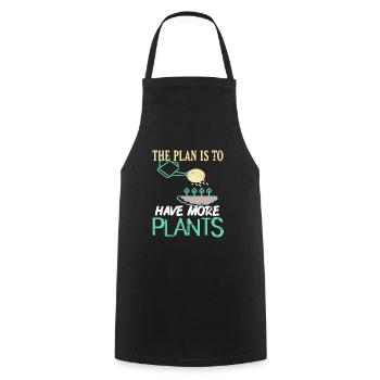 The Plan Is To Have More Plants Retro Gardener - Cooking Apron - black - Front - AI Model Male 185 dark (185cm)