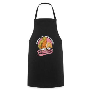Phrase amusante sur le cheval - Tablier de cuisine - noir - Devant - AI Model Male 185 dark (185cm)