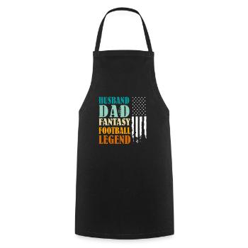 Mari papa fantasy football papa - Tablier de cuisine - noir - Devant - AI Model Male 185 dark (185cm)