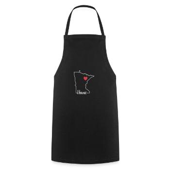 Minnesota Home with map outline USA America - Cooking Apron - black - Front - AI Model Male 185 dark (185cm)
