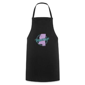 Mississippi Map USA America - Cooking Apron - black - Front - AI Model Male 185 dark (185cm)