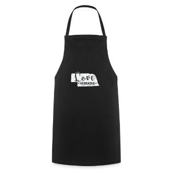 Nebraska Love USA Amérique - Tablier de cuisine - noir - Devant - AI Model Male 185 dark (185cm)