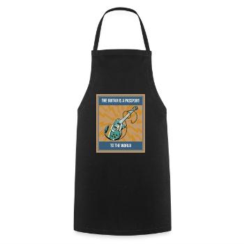 Guitar Passport World Instrument Music Gift Idea - Cooking Apron - black - Front - AI Model Male 185 dark (185cm)