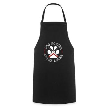 True Crime et Chiens, Dog Mother Crime Lover, - Tablier de cuisine - noir - Devant - AI Model Male 185 dark (185cm)