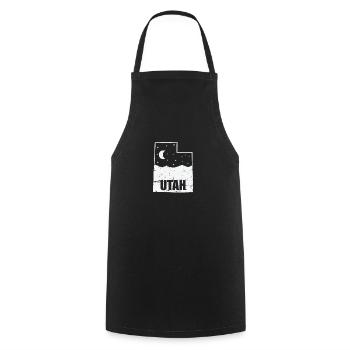 Utah Map with Skyline USA America - Cooking Apron - black - Front - AI Model Male 185 dark (185cm)
