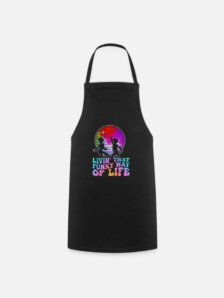Vintage Retro Disco Fever Lifes Groovy Party Club - Kochschürze - Schwarz