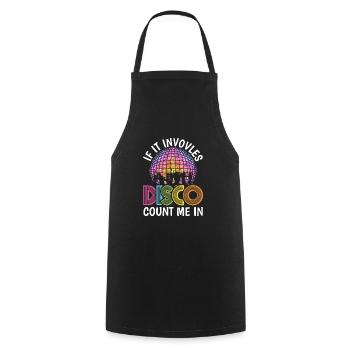 Disco Fever Lifes Groovy Vintage Retro Party Club - Tablier de cuisine - noir - Devant - AI Model Male 185 dark (185cm)