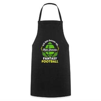 Fantasy Football Ehefrau Damen - Kochschürze - Schwarz - Vorne - AI Model Male 185 dark (185cm)