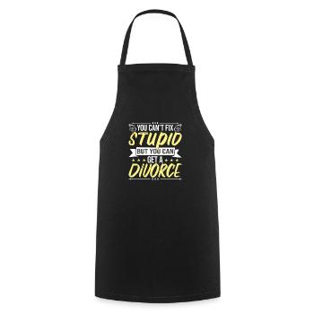 Funny Divorce - Cooking Apron - black - Front - AI Model Male 185 dark (185cm)