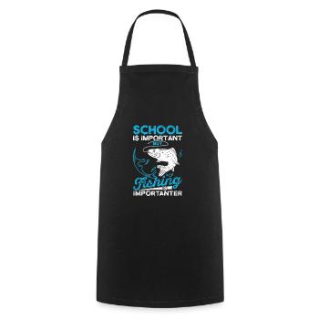 Enfants Chemise de pêche Jeunes Jeunes Amateurs de poisson - Tablier de cuisine - noir - Devant - AI Model Male 185 dark (185cm)