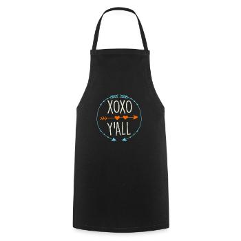 Love hug with kisses Valentine's Day - Cooking Apron - black - Front - AI Model Male 185 dark (185cm)