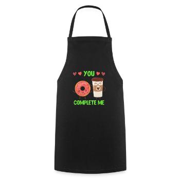 Café Love Donut Lovers Saint-Valentin - Tablier de cuisine - noir - Devant - AI Model Male 185 dark (185cm)