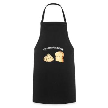 You Complete me Perfect Match Couple Valentine's Day - Cooking Apron - black - Front - AI Model Male 185 dark (185cm)