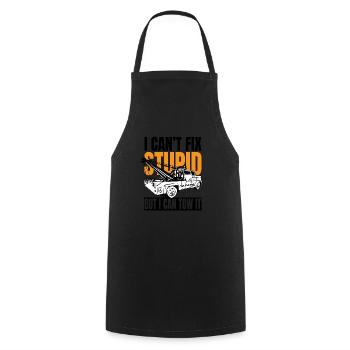 I can't fix stupid but i can tow it - Cooking Apron - black - Front - AI Model Male 185 dark (185cm)