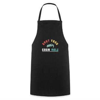 Shut your Cornhole - Kochschürze - Schwarz - Vorne - AI Model Male 185 dark (185cm)