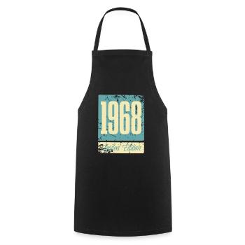1968 Naissance Anniversaire Année de naissance - Tablier de cuisine - noir - Devant - AI Model Male 185 dark (185cm)