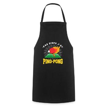 Ping Ping Pongiste Retraite - Tablier de cuisine - noir - Devant - AI Model Male 185 dark (185cm)