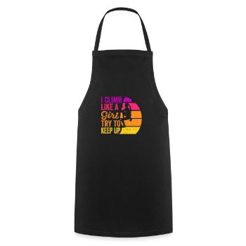 I climb like a girl climbing shirt - Cooking Apron - black - Front - AI Model Male 185 dark (185cm)