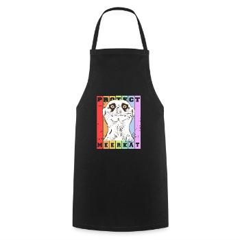 Protect MEERKAT Retro Vintage Animal Lover - Cooking Apron - black - Front - AI Model Male 185 dark (185cm)