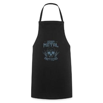 Heavy Metal Matters Bone Skull Music - Cooking Apron - black - Front - AI Model Male 185 dark (185cm)