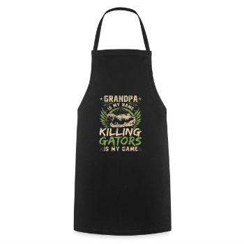 Grandpa Alligator Hunter Grandfather Gator Hunting - Cooking Apron - black - Front - AI Model Male 185 dark (185cm)