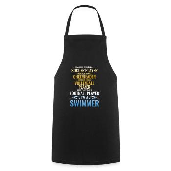 Lustiges Schwimmen Schwimmer - Kochschürze - Schwarz - Vorne - AI Model Male 185 dark (185cm)