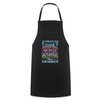 Lustiges Schwimmen Schwimmer - Kochschürze - Schwarz - Vorne - AI Model Male 185 dark (185cm)