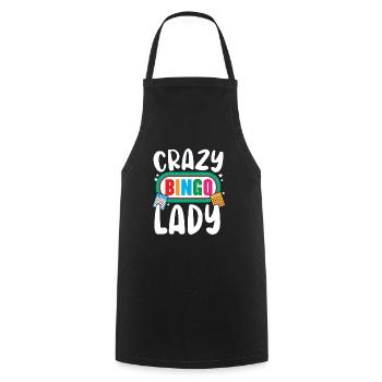 Crazy Bingo Lady Bingo Player Casino Lotterie - Kochschürze - Schwarz - Vorne - AI Model Male 185 dark (185cm)