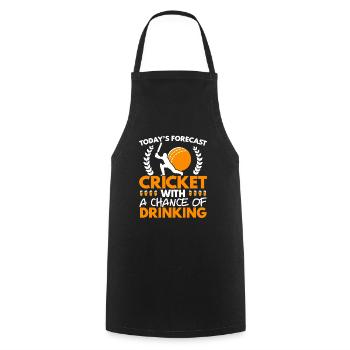 Cricket mit einer Chance, Bier Cricketer zu trinken - Kochschürze - Schwarz - Vorne - AI Model Male 185 dark (185cm)
