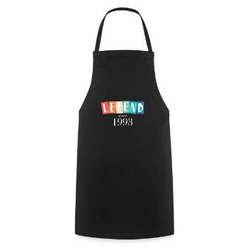 La légende est née en 1993 - Tablier de cuisine - noir - Devant - AI Model Male 185 dark (185cm)