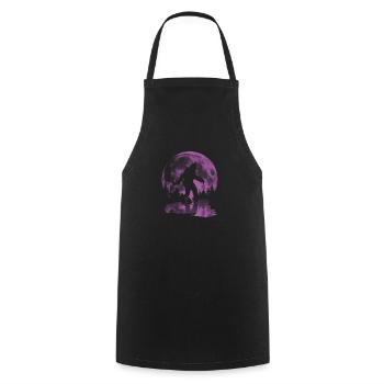 Moon and Bigfoot for monster lovers - Cooking Apron - black - Front - AI Model Male 185 dark (185cm)