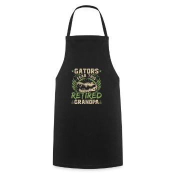 Retired Alligator Hunter Grandpa Gator Hunting - Cooking Apron - black - Front - AI Model Male 185 dark (185cm)