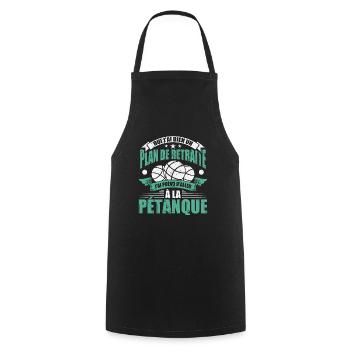 Pétanque et Boccia Cadeau - Tablier de cuisine - noir - Devant - AI Model Male 185 dark (185cm)