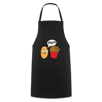 Fries Eater Foodie Potato Lover Fathers Day - Cooking Apron - black - Front - AI Model Male 185 dark (185cm)