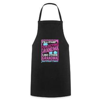 I'm A STAMP Collecting GRANDMA Retro Collector - Cooking Apron - black - Front - AI Model Male 185 dark (185cm)