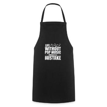 Life without Pop Music is a Mistake Sänger - Cooking Apron - black - Front - AI Model Male 185 dark (185cm)