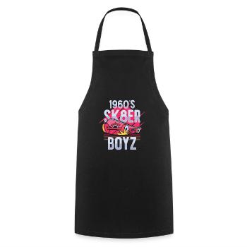 Skateboard Retro 60s Board Wheels Surf - Cooking Apron - black - Front - AI Model Male 185 dark (185cm)