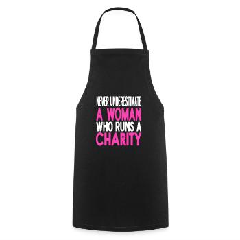 Never Underestimate A Woman Who Runs A Charity - Cooking Apron - black - Front - AI Model Male 185 dark (185cm)