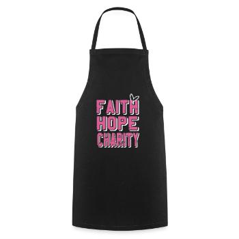FAITH Hope Charity Cute Retro Charity Designs - Cooking Apron - black - Front - AI Model Male 185 dark (185cm)