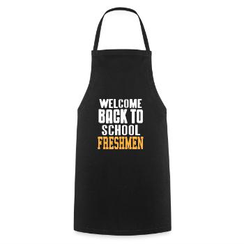 Welcome Back To School Freshmen Cool Retro Student - Cooking Apron - black - Front - AI Model Male 185 dark (185cm)