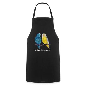 Vivre en paix Perroquet Drapeau ukrainien Amour - Tablier de cuisine - noir - Devant - AI Model Male 185 dark (185cm)