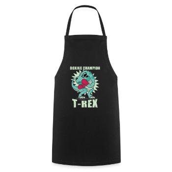 Boxing Dinosaur TRex - Cooking Apron - black - Front - AI Model Male 185 dark (185cm)