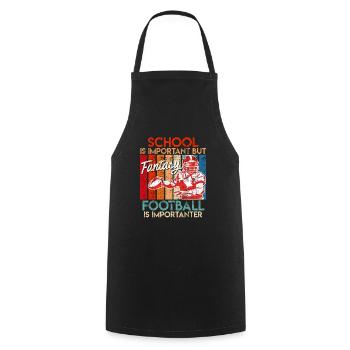 L’école est importante mais le football Fantasy - Tablier de cuisine - noir - Devant - AI Model Male 185 dark (185cm)