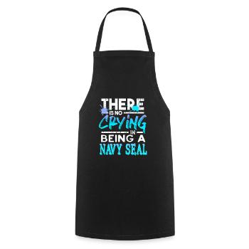 There Is No Crying In Being A NAVY Seal Retro - Cooking Apron - black - Front - AI Model Male 185 dark (185cm)