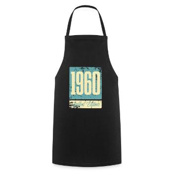 1960 Anniversaire de naissance Année de naissance - Tablier de cuisine - noir - Devant - AI Model Male 185 dark (185cm)