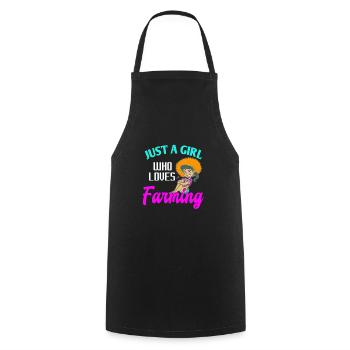 Juste une fille qui aime l’agriculture T-shirt fermier rétro - Tablier de cuisine - noir - Devant - AI Model Male 185 dark (185cm)