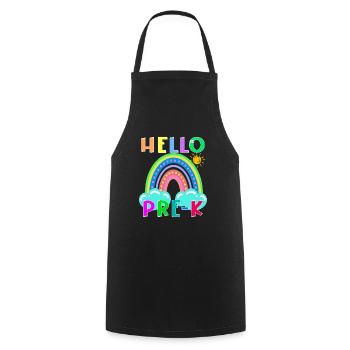 Hallo PRE-K Boho Rainbow Team Vibes Back To School - Kochschürze - Schwarz - Vorne - AI Model Male 185 dark (185cm)