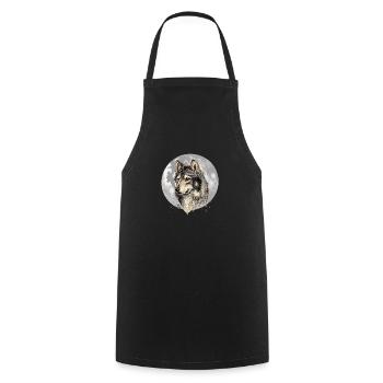 Wolf Squad Ein Wolf Geht Zurück Und Heult Den Mond - Kochschürze - Schwarz - Vorne - AI Model Male 185 dark (185cm)