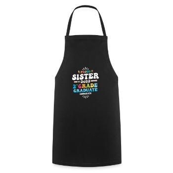 Proud Sister of a 2nd Grade Class of 2023 - Cooking Apron - black - Front - AI Model Male 185 dark (185cm)