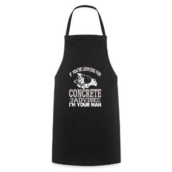 Looking For Concrete Advice I'm Your Man Retro - Cooking Apron - black - Front - AI Model Male 185 dark (185cm)